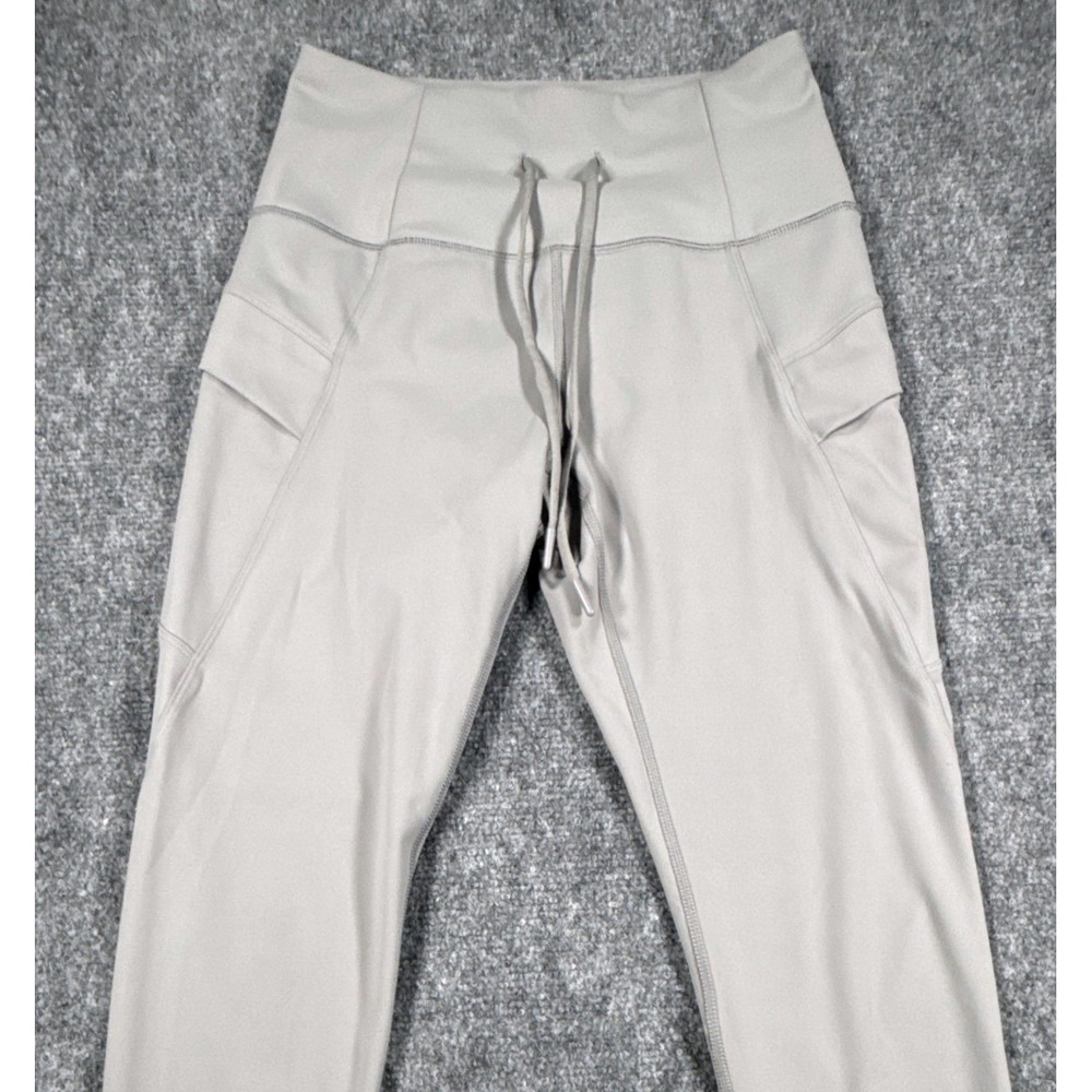 Spyder Active Womens Small Gray High Waisted Cargo Leggings Drawstring Pockets